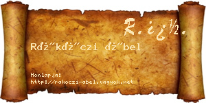Rákóczi Ábel névjegykártya