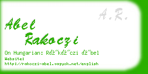 abel rakoczi business card